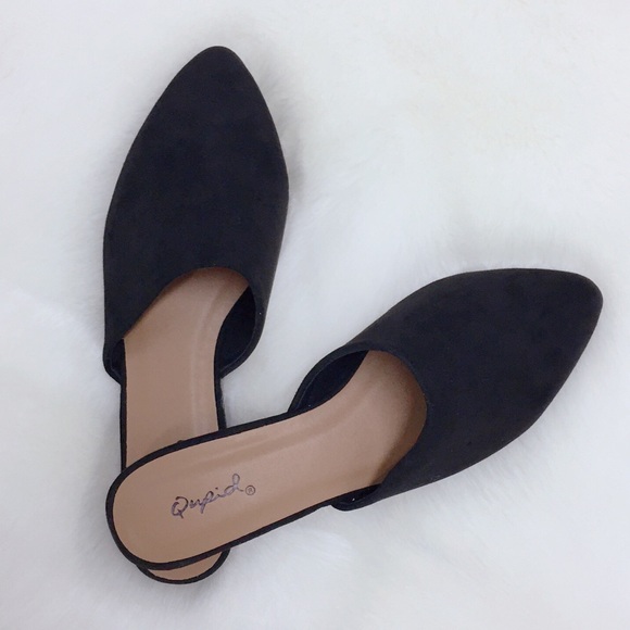 Faux Suede Black Open Heel Mule - Picture 8 of 12